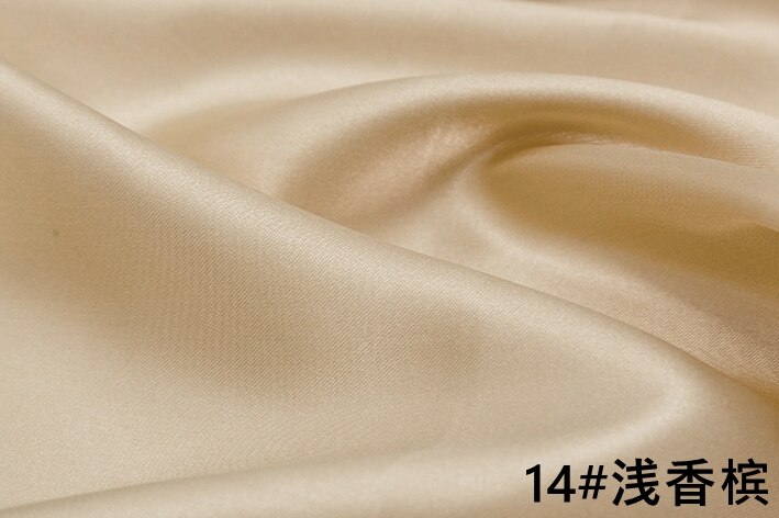 Tela de satén 100% poliéster por metros para coser vestidos, decoración para de boda, accesorios de tela para el hogar, T105: 14 / 50x150cm(0.5 meters