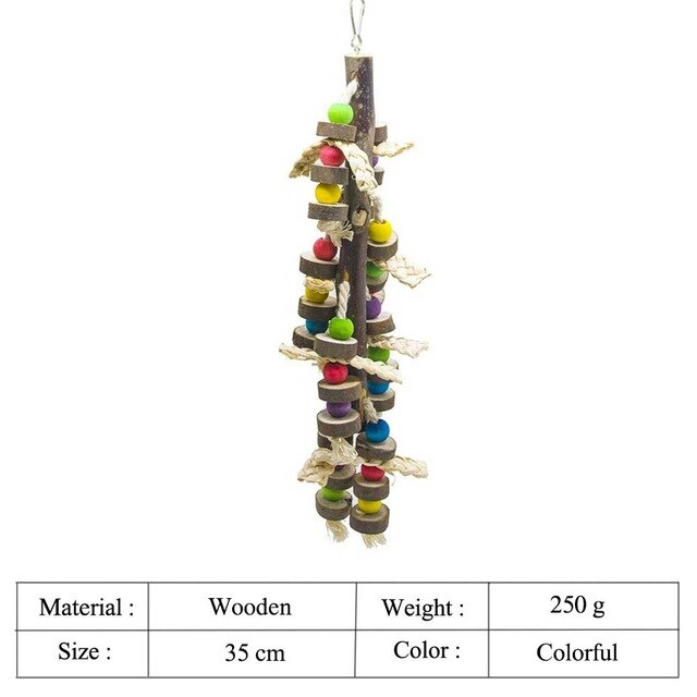 Vogel Papegaai Speelgoed Vogels Swing Speelgoed Huisdier Vogel Accessoires Houten Kralen Bananen Appels Bossen Voor Budgie Lovebirds Conures Vogels Speelgoed: style 11