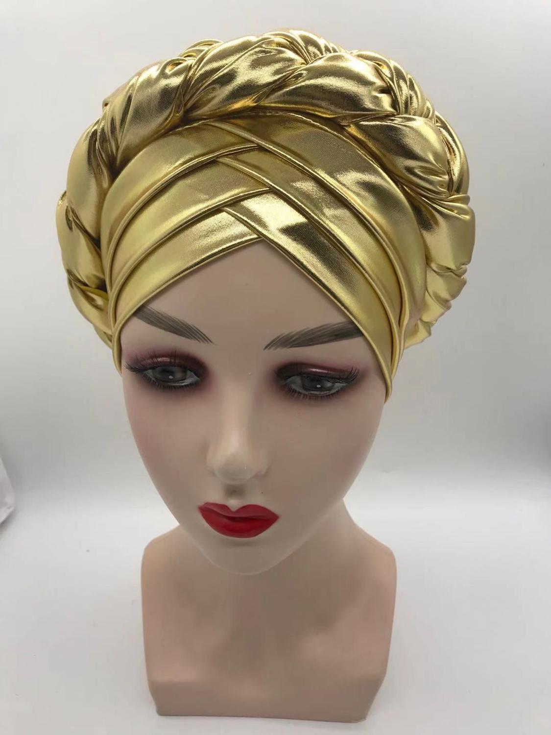 latest aso oke auto gele headtie Already Handmade african Cap Nigerian Wedding Gele women braid turbans Ladies head wraps: 10