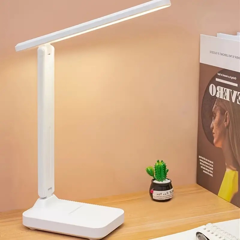 Opvouwbare bureaulamp, USB-aanraakbediening, dimbaar nachtlampje, LED USB oplaadbare bureaulamp voor studentenslaapzaal, lezen en bed