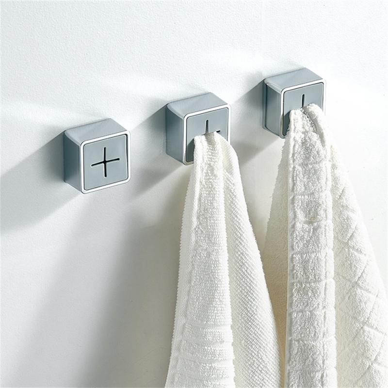 Towel Holder Free Punch Self Adhesive Rag Dishcloth Clip Towel Wall Hanger Hooks Kitchen Bathroom Towel Rack Storage Organizer
