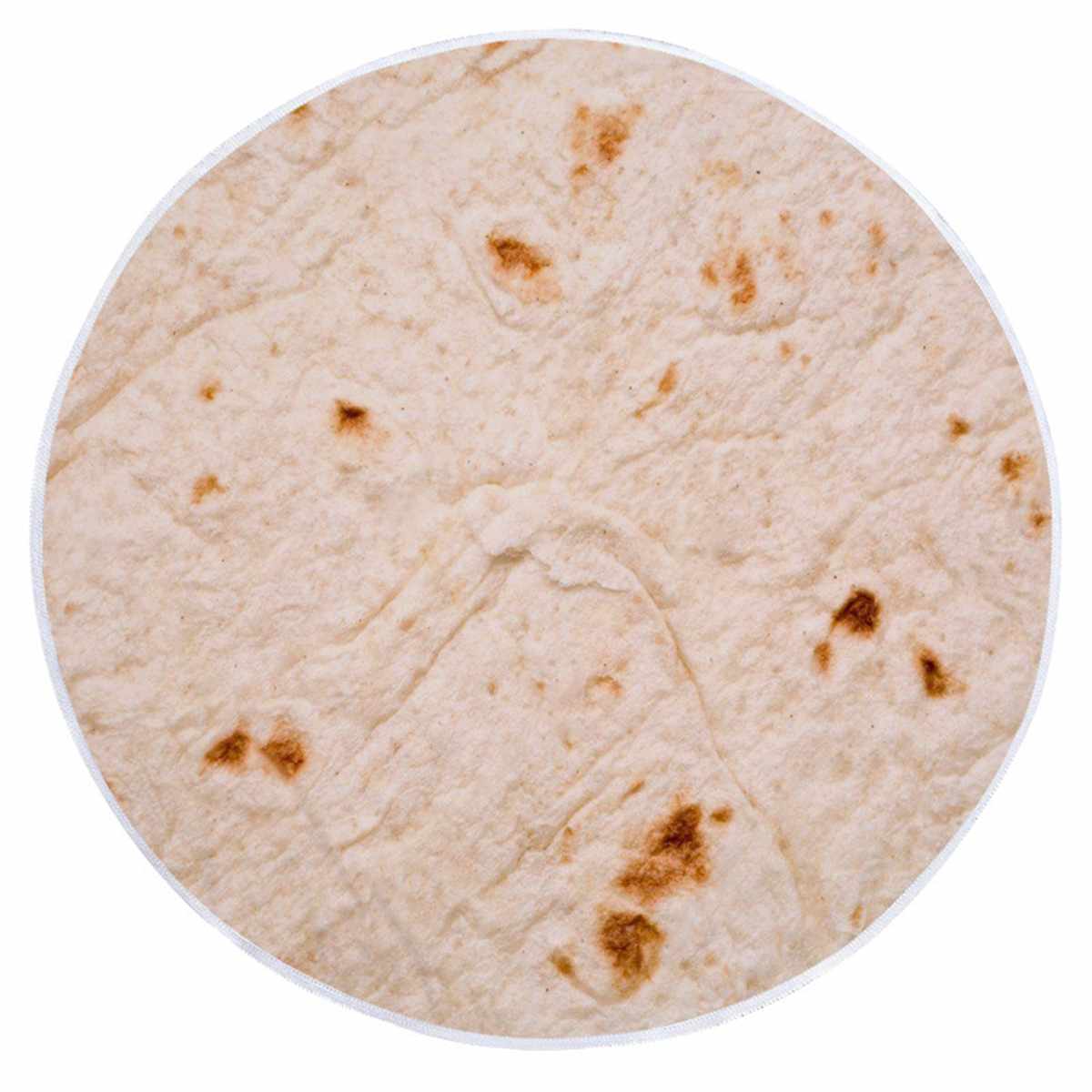 150cm Zachte Deken Gooi Tortilla Comfort Food Creaties Burrito Wrap Deken Perfect Ronde Gooi voor: 7