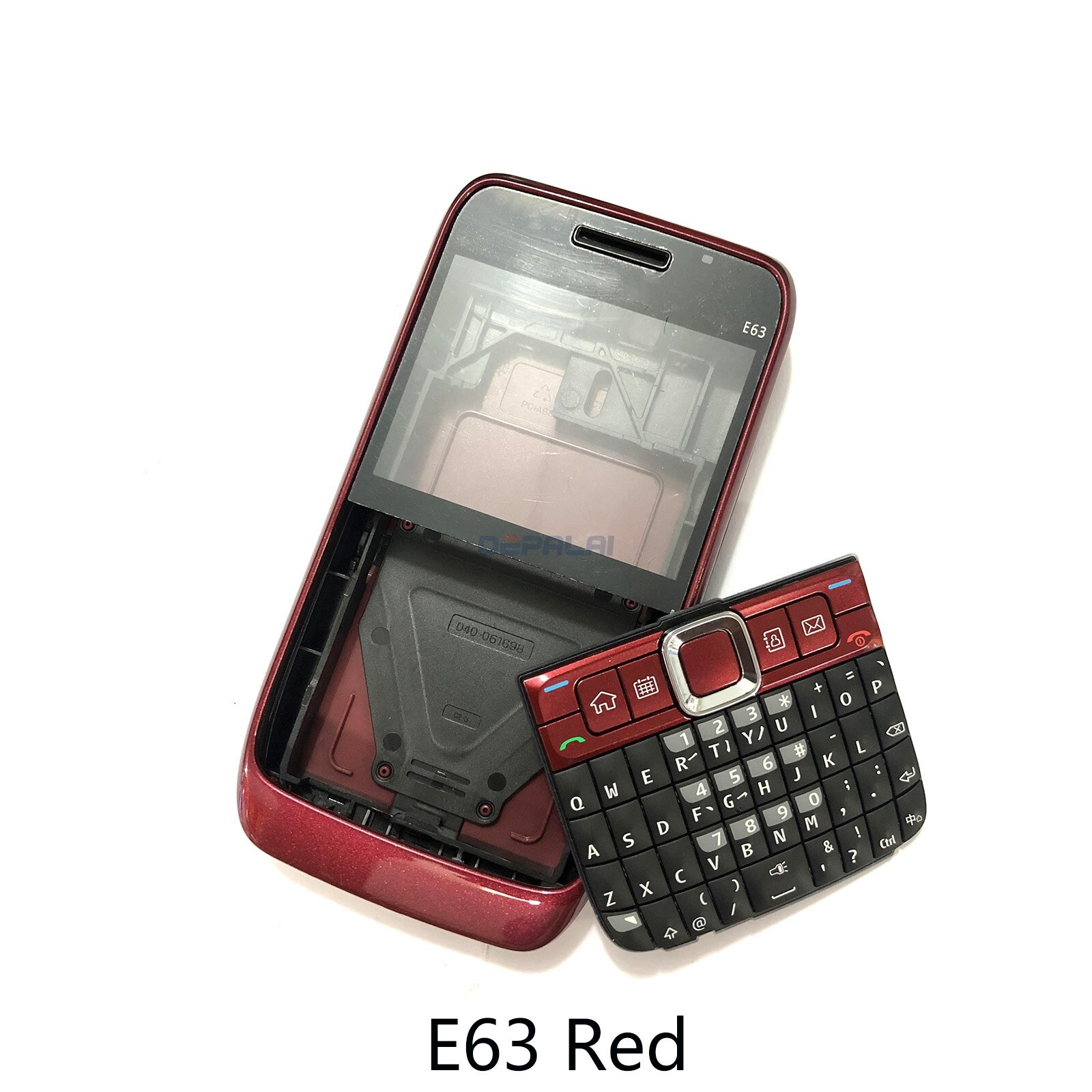 Voor Nokia E63 E71 E72 Behuizing Voorkant Faceplate Frame Cover Case + Back Cover Batterij Deur Cover + Toetsenbord: E63 Red