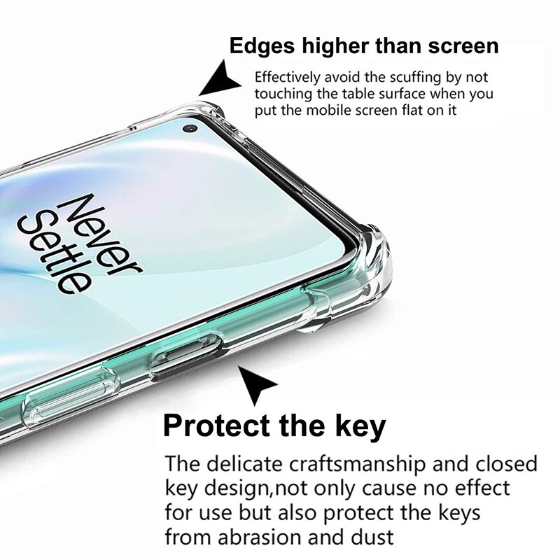 Schokbestendig Clear Phone Case Voor Oneplus 8 / Pro / 5G Uw Zachte Tpu Phone Back Cover Voor Een plus 8T