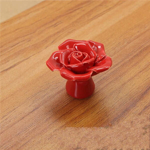 41mm farverige keramiske rosenblomsterskabsknapper dørhåndtag skab skuffe garderobemøbler håndtagsknapper: -en