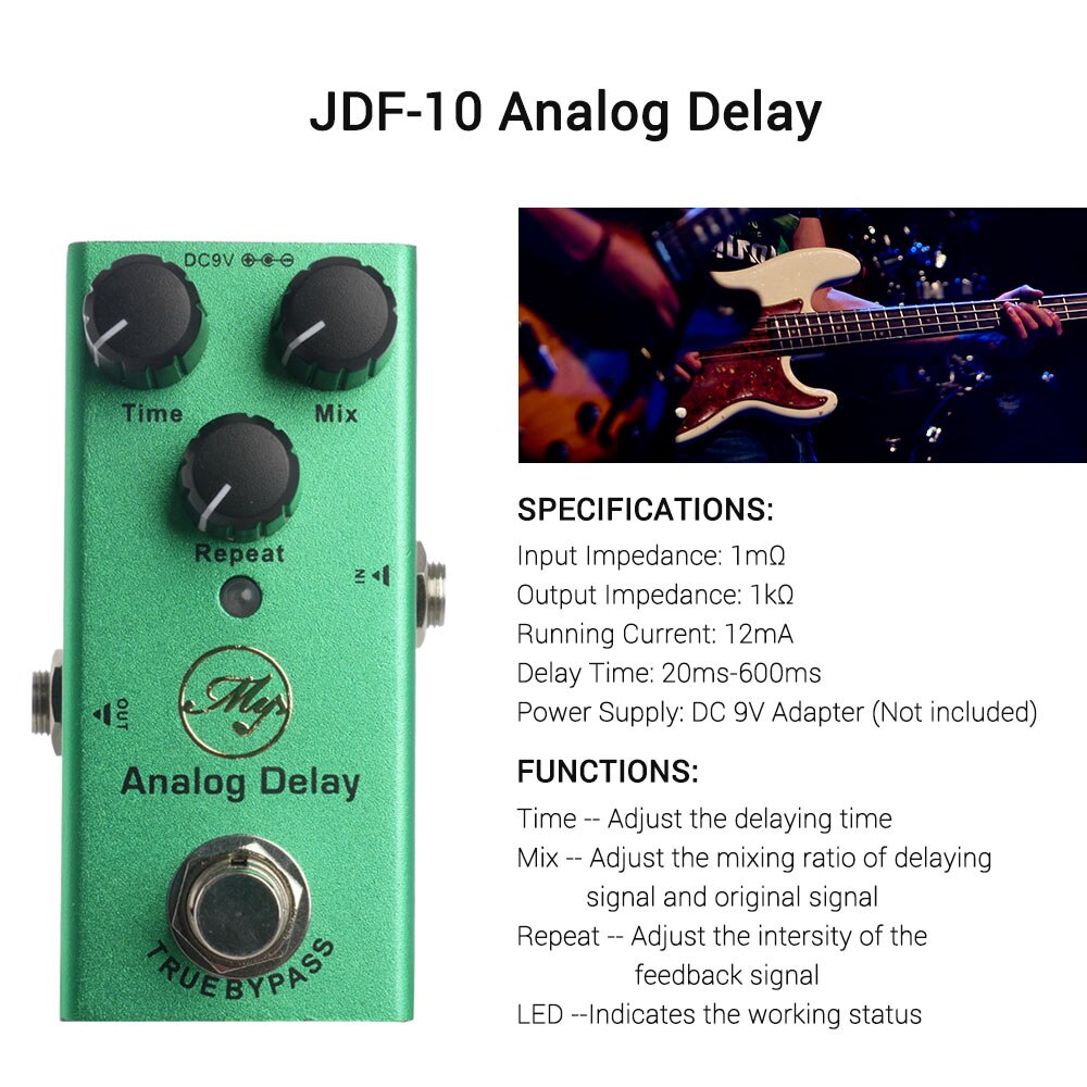 guitar Effect Pedal with True Bypass Portable Sinlge Guitar Pedal guitar accessories guitar pedal guitar parts pedal guitar: JDF-10