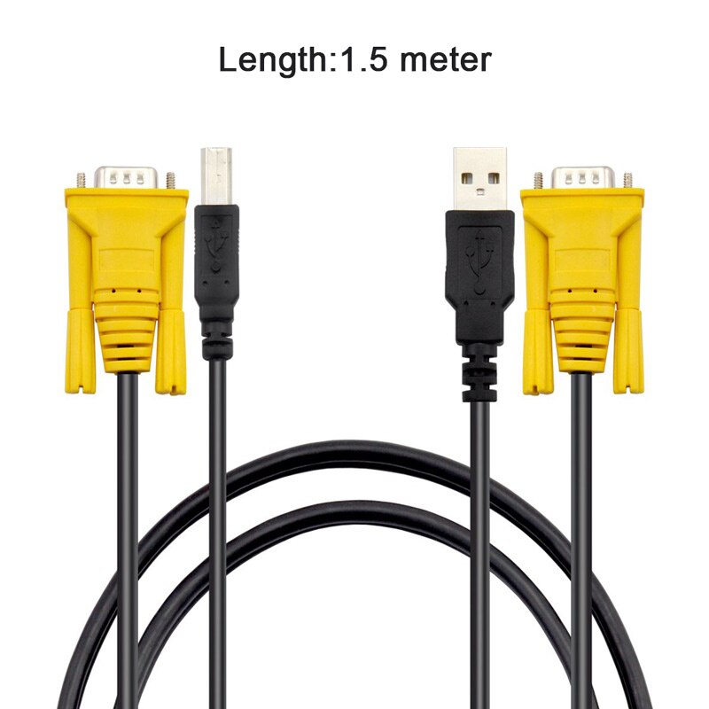 1.5m usb kvm bytte om kabel usb 2.0 15 pin vga hann til hann usb a til usb b ledningskabler pc datamaskin skriver Observere adapter omformer