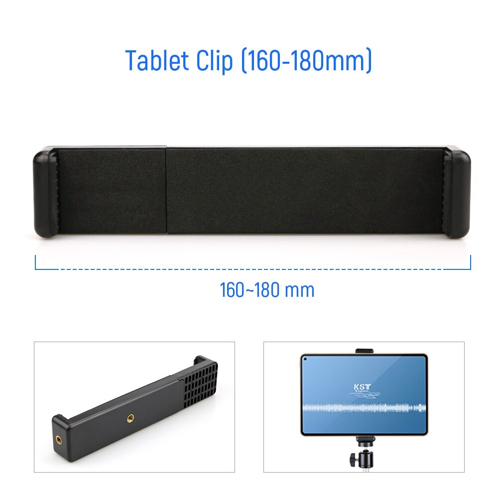 0.5m~2m Foldable Photography Tripod Light Stand Mount Camera Photo Digital 360 Degree Fluid Head with Phone Holder: Tablet clip