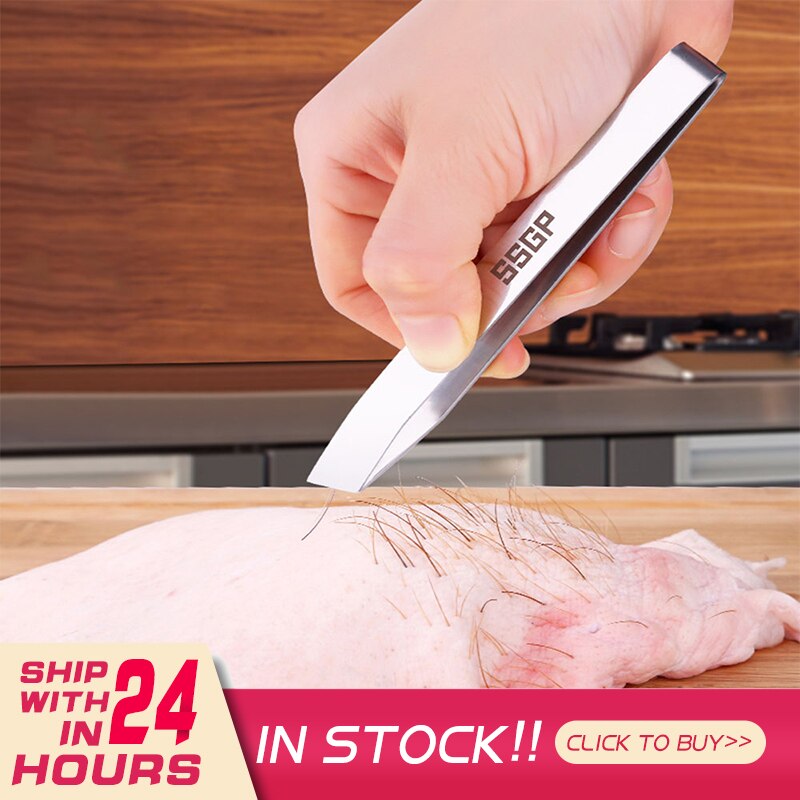ziehen Feder Edelstahl Zange Zange Für Schwein Fleisch Epilation Clip Pelz Entferner Meeresfrüchte Werkzeuge Küche Zubehör