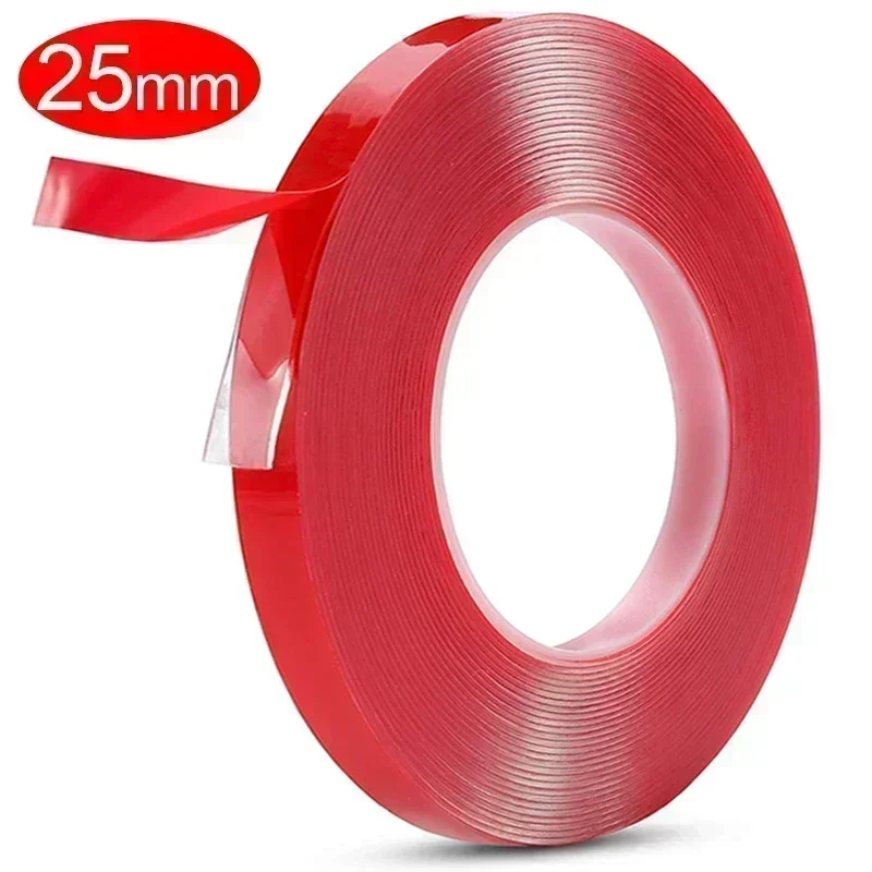 3/12 m starkes doppelseitiges Klebeband, Acryl, transparent, keine Spuren, robustes Klebeband für Zuhause, Büro, Auto, feste Aufkleber: Orange / 50m