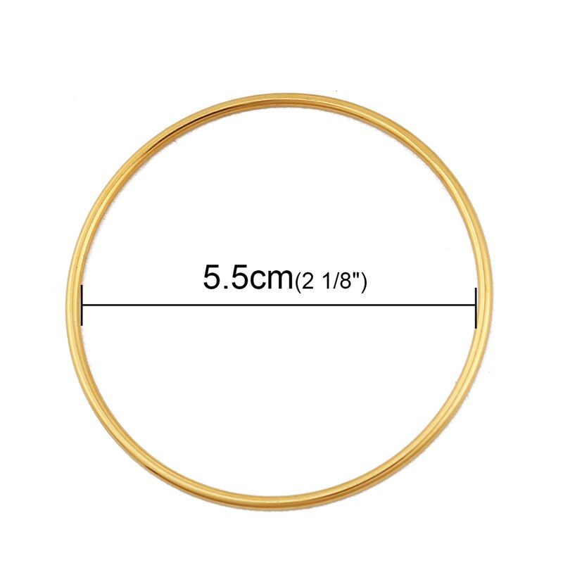 Stainless Steel Bangles Bracelets Rose Gold Silver Color Round Jewelry For Women Men 22cm - 18.5cm Long, 1 PC: 5.5cm gold