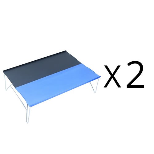 2 stk ultralet kompakt mini strand picnic folde aluminiumslegering bord med bærepose: 02
