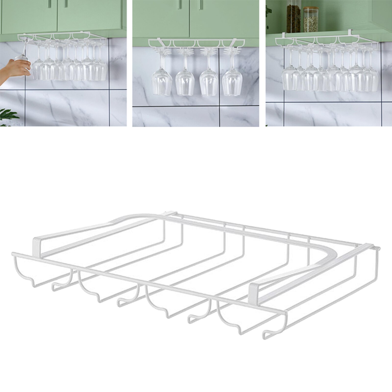 Wine Glass Rack Under Cabinet Mount Bar Wine Glasses Holder for Kitchen Bar