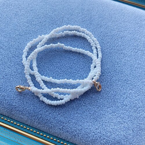 Cadena de perlas simulada para mascarilla de mujer, cadena de cuentas con cadenas para gafas de sol: C2
