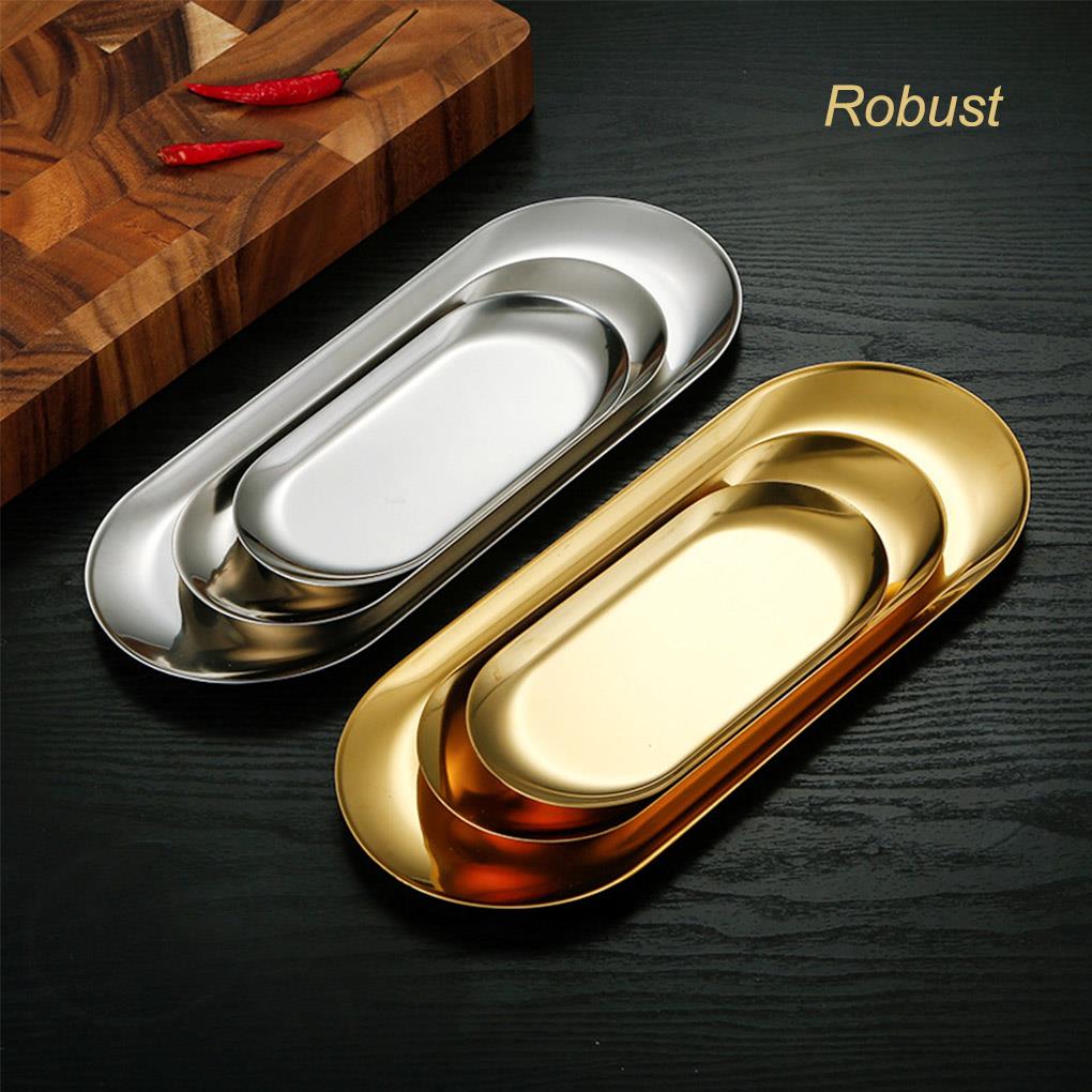 Cake Storage Dining Plate Snack Western Bread Toast Dessert Tray Home Stainless Steel Dish Ring for Party Banquet
