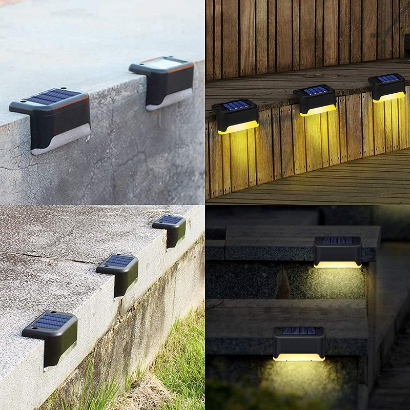 Solar led lys udendørs trappe lampe vandtæt varm balkon have gård dekoration landskab hegn dæk lys