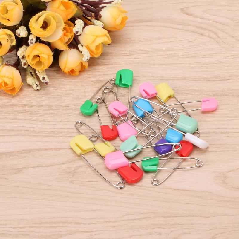 Épingles à couches en tissu pour bébé et enfant, 20 pièces/paquet, support de verrouillage de sécurité coloré W210