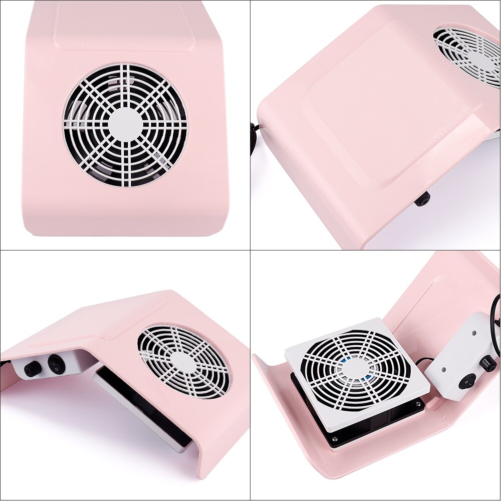 40W Nail Dust Collector Nail Zuig Fan Nail Dust Stofzuiger Manicure Machine Met 2 Stof Verzamelen Tas Salon gereedschap