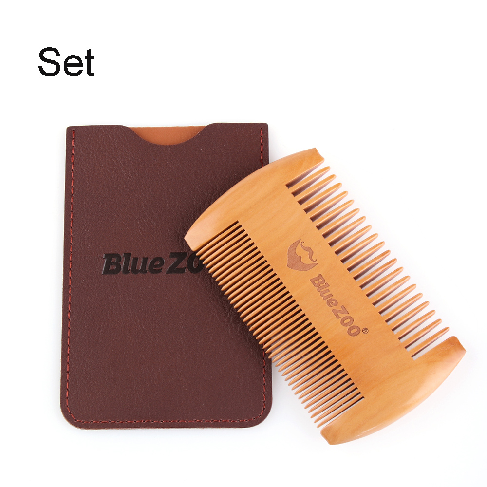 Anti Static Wooden Beard Comb Wood Pocket Comb with Fine Coarse Teeth For Beard Hair Mustaches Beard Hair Comb Maquiagem: Set