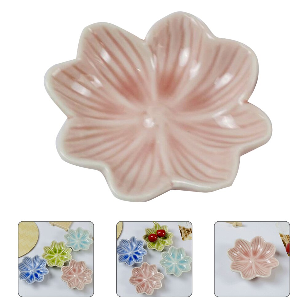 Soy Sauce Dishes Sauce Dish Seasoning Dish Home Ceramic Sushi Soy Dipping Bowl: Pink