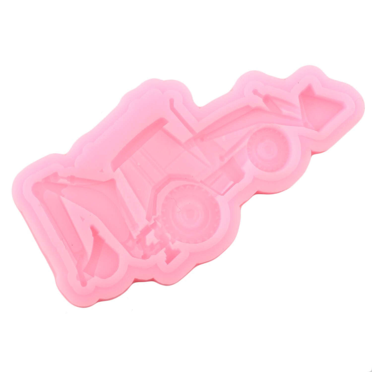 Molde de silicona para excavadora moldes de Fondant de coche 3D para bebés herramientas de decoración de tartas de cumpleaños, moldes de pasta de Chocolate para magdalenas