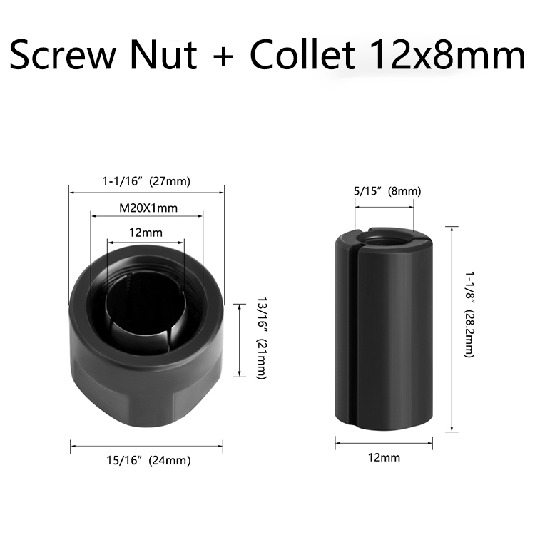 LAVIE Carving Machine Collet Trimming Machine Woodworking Accessories Adapter ER Clamp Nut -C NUT COLLET