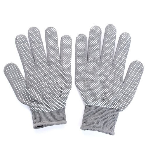 Guantes de protección resistentes al calor, 2 uds., para estilizar el cabello, para rizar el pelo, de hierro plano, guantes de trabajo, guantes de seguridad de , anticortes: Gris