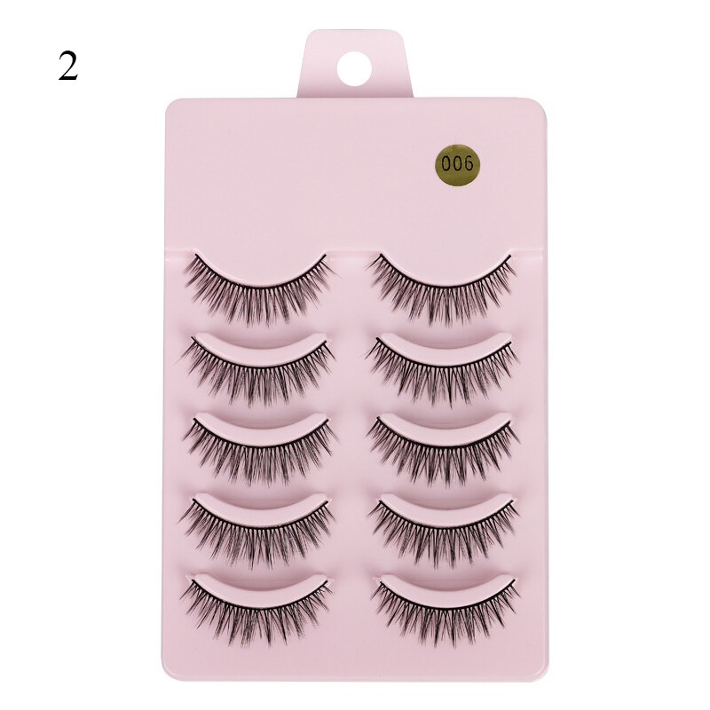 Pestañas postizas japonesas de fantasía, Cosplay del diablo pequeño, extensión de pestañas, maquillaje diario, 5 pares: F2