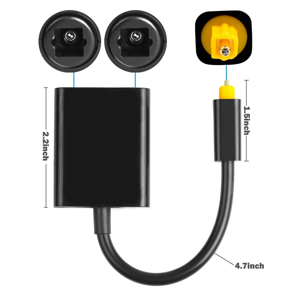 Adapter 1 Eingang 2 Ausgang Dual Hafen Toslink Eine Teilen Sich in Zwei Audio- Patchkabel Splitter Fiber Optik Audio- Kabel 1 in 2 aus