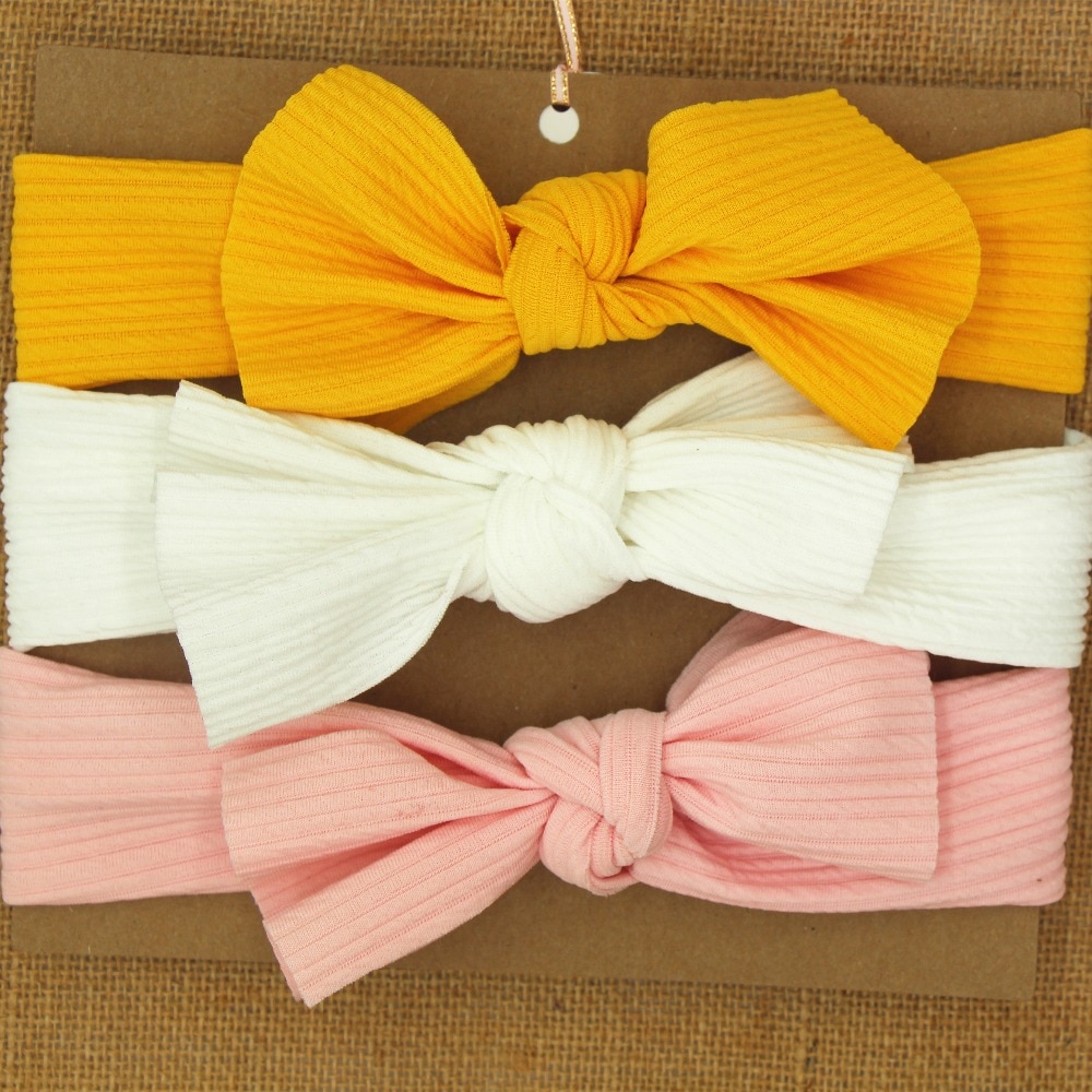 Bandeau à nœuds pour bébé, gros nœud noué, en tissu extensible, solide, accessoires pour cheveux de bébé