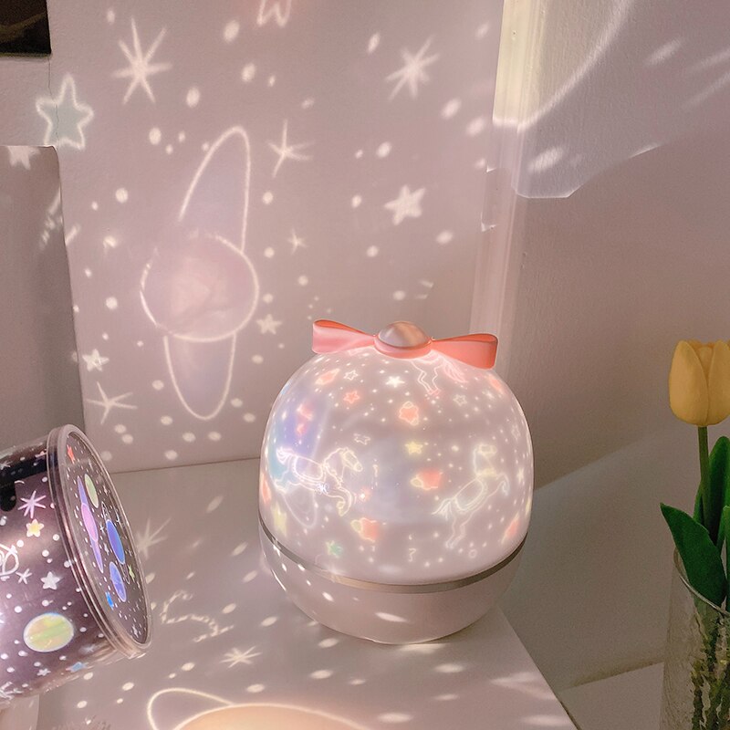W&G Dream Galaxy Starry Sky Projector Light USB Blueteeth Control Music Player LED Rainbow Night Light Romantic Projection Lamp