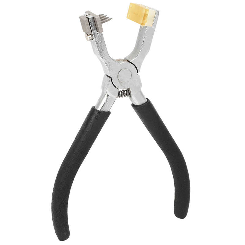Stitching Puncher Flat Mouth Chisel Pliers Leather Hole Punch Set Stainless Steel with 3 Needles for DIY Home Craft Projects