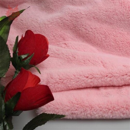 Di alta qualità 1cm peluche della pelliccia del faux tessuto per il cappotto di inverno del coniglio del faux dei capelli del tessuto del panno per il FAI DA TE il trasporto libero 160*50cm 1 pezzo SP3931: leggero rosa per pic