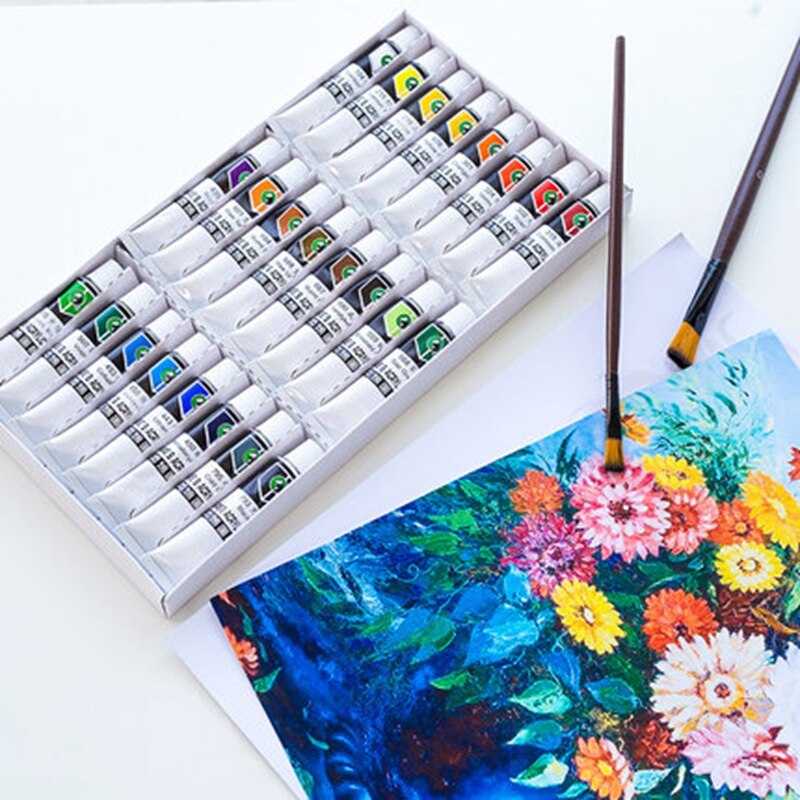 Marie-Juego de pinturas acrílicas para principiantes, 12/18/24/36 colores, 12ml, pintados a mano, para pared/Piedra/guijarro/textil/camiseta/pigmento para zapatos DIY