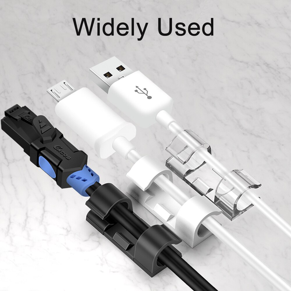 Cable Holder Management Cable Winder Cover Cord Clips Organizer Desktop Wall Wire Manager Cord Holder for USB Charging Data Line