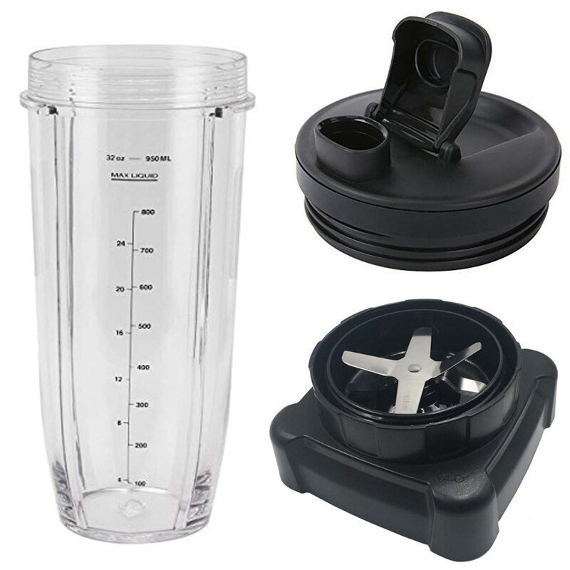 6 Vinnen Blade 32Oz Juicer Cup Met Uitloop Deksel Onderdelen Voor Ninja Blender BL610 1000W Vervanging Power Motor base: Default Title