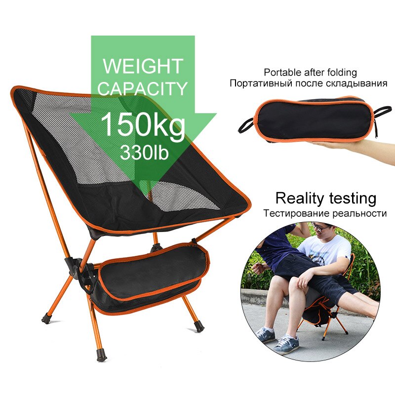 Resa ultralätt hopfällbar stol utomhus camping stol super hård hög belastning strand vandring picknick sits fiske bärbar verktyg stol