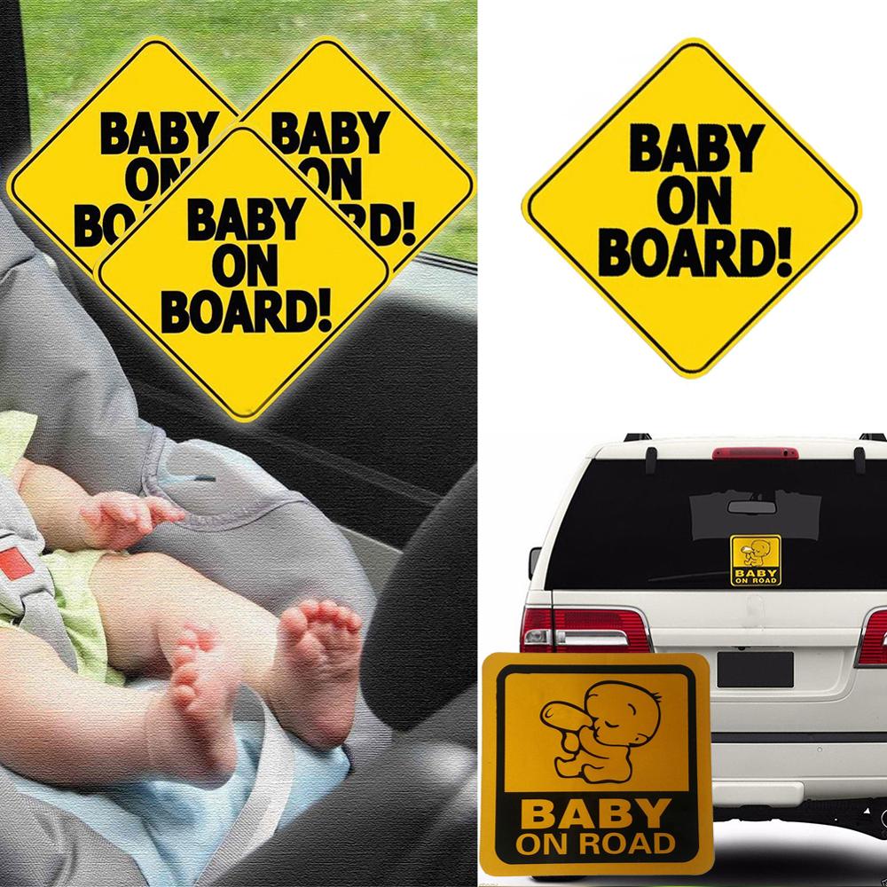 BABY ON BOARD Reflective Car Sticker Tail Warning Sign Decal "Baby on Road" Road Safety Car Sticker Reflector