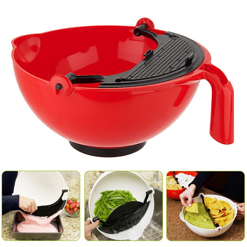 Panier de vidange ménager bol de mélange multifonctionnel avec spatule, saladier en plastique, bols de mélange multi-usages, accessoire de cuisine