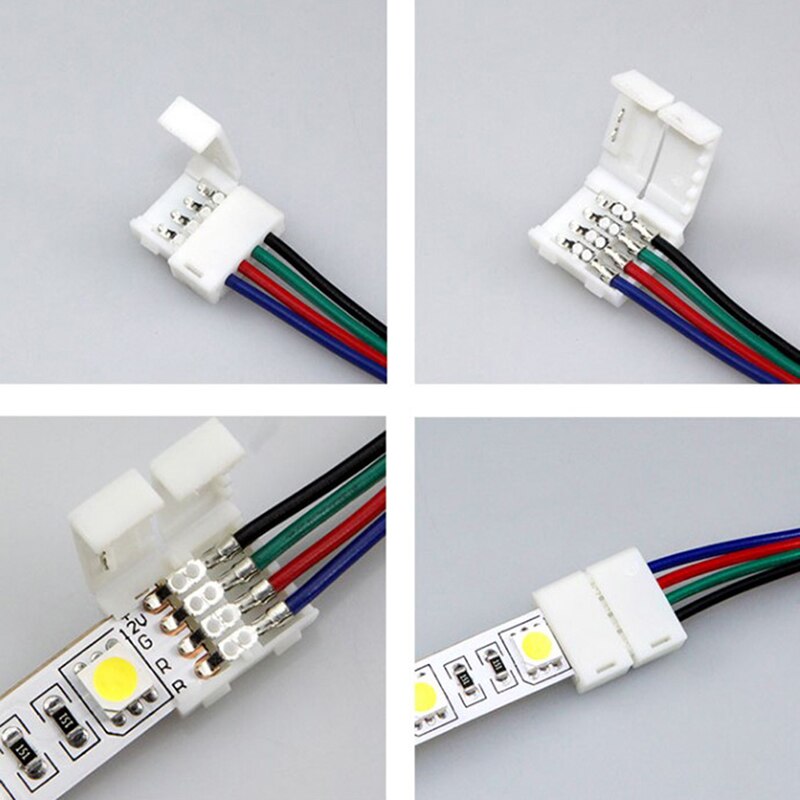 5Pcs 4pin 5050 Rgb Led Strip Extension Connector Kabel Draad Clip