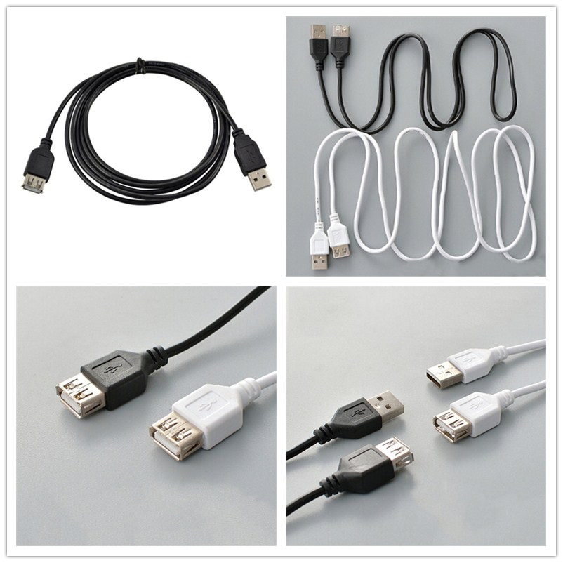 Svart usb 2.0 a till en hankvinnlig förlängningskabel höghastighets usb-förlängning laddningskabel för kabel 1.5m