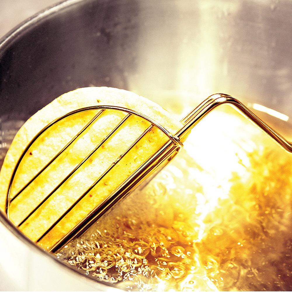 Neue Taco Hülse Hersteller Presse Tortilla Friteuse Zangen Überzogene Stahl Küche Werkzeuge