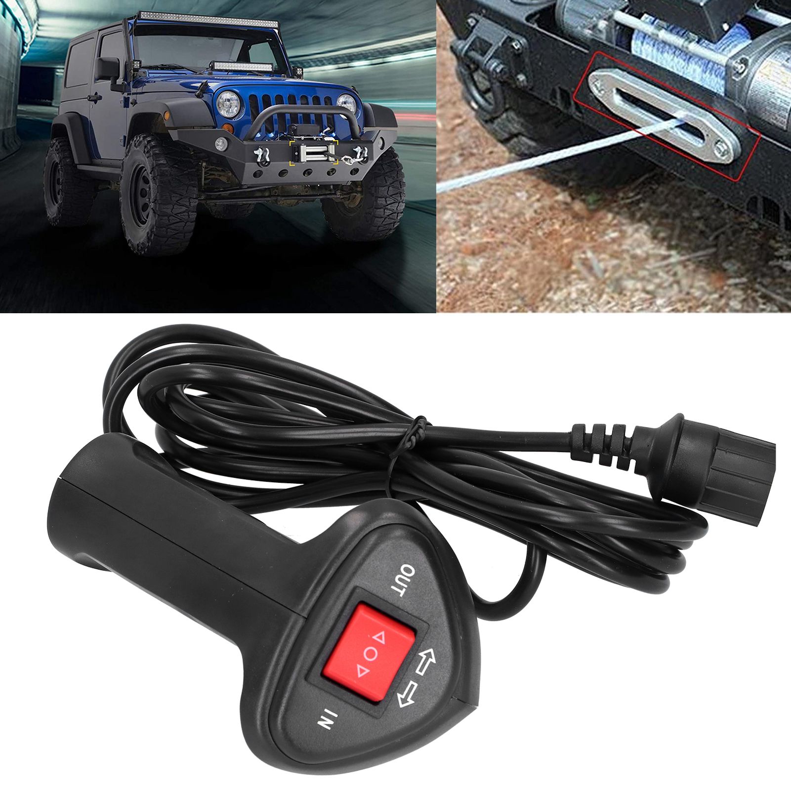 Electric Winch Remote Control Controller with 9.2ft Cable for Car Off‑Road Vehicle Winch Remote Control Electric Winch Remote