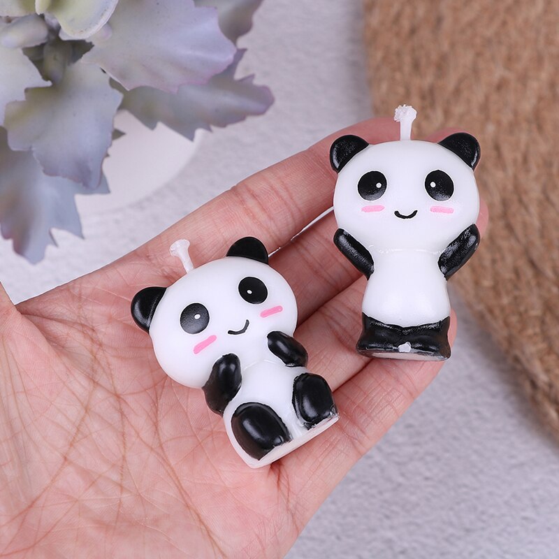 1Pc Leuke Panda Verjaardagstaart Candlescartoon Animal Art Kaars Cake Toppers Baby Shower Verjaardagsfeestje Decoratie Handgemaakte Vorm"