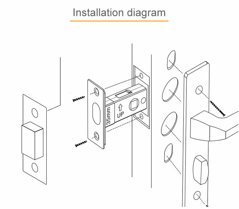 Magnetic mute magnetic lock Silent lock body Bathroom door magnetic lock core Eccentric lock Margin 22mm 25mm 30mm 35mm 40mm 50
