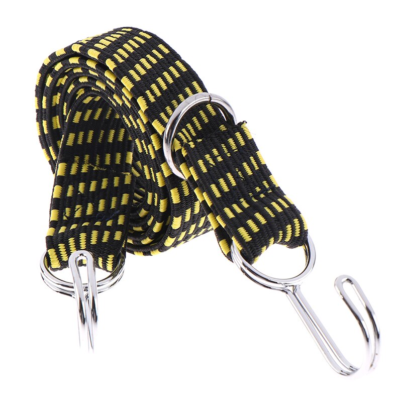 1m elastik gummi bagage rep sladd krokar cyklar rep slips cykel bagage tak rack rem fastband krok cykeltillbehör: Gul
