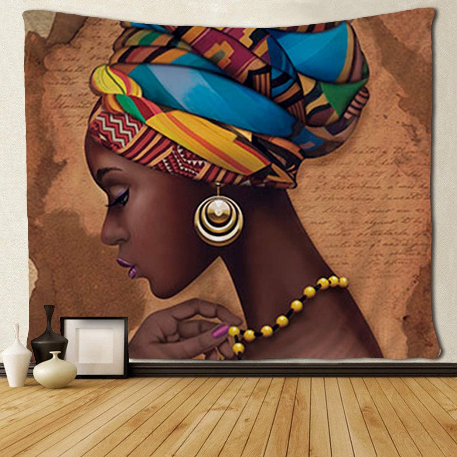 Traditional African Women Black Tapestries Wall Art Hippie Bedroom Living Room Dorm Wall