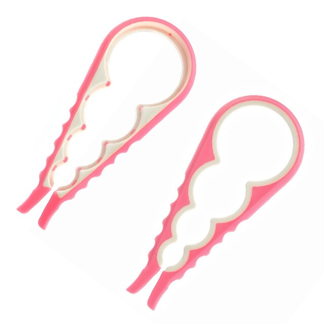Lid Jar Opener 4 In 1 Handy Screw Cap Jar Openers Multi Purpose Can Opener Bottle Lid Grip Wrench Bottle Kitchen Gadgets: Pink