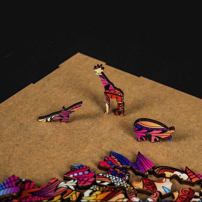 Puzzle di legno misterioso leone Puzzle taglio Laser Puzzle di legno 109/212/310PCS Puzzle 3D regalo di natale di natale per bambini