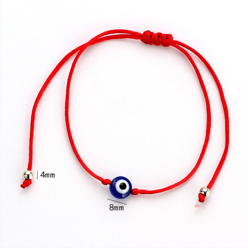 Mal de ojo azul amuletos contra el mal de ojo pulsera de cordel rojo hilo cuerda pulsera para Mujeres Hombres joyería de mal de ojo EY4704: 1